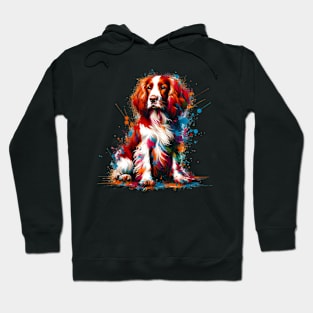 Welsh Springer Spaniel in Colorful Splash Art Hoodie